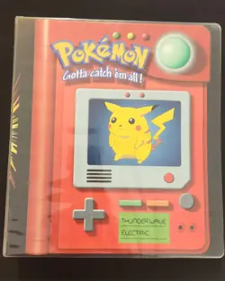 3 Ring Binder Pokedex Nintendo Vintage Pikachu Meowth W/Pokemon Pages Minty 41365040775 - Image 1