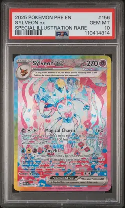 2025 POKEMON PRE EN-PRISMATIC EVOLUTIONS #156 SYLVEON EX PSA 10 - Image 1
