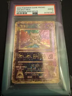 Pokemon TCG Ancient Mew 2000 Swirl PSA 2 Low Pop Custom Guard Plastic Sleeve - Image 1
