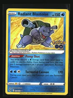 Pokemon RADIANT BLASTOISE 018/078 Stamped Holo Rare 2022 Pokemon GO NM/Near Mint - Image 1