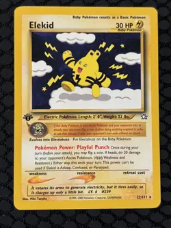 Pokemon TCG Elekid Neo Genesis 22/111 Regular 1st Edition Rare - Image 1