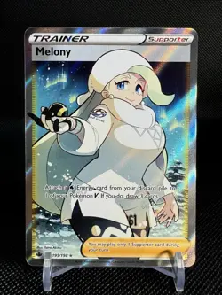 POKEMON MELONY 195/198 SWORD & SHIELD CHILLING REIGN FULL ART TRAINER - NM - Image 1