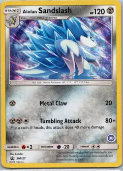 Pokemon TCG Alolan Sandslash SM127/248 SM Black Star Promos Holo MP - Image 1