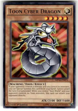 Toon Cyber Dragon MP16-EN074 2016 Mega-Tins Mega Pack 1st Edition Rare YuGiOh NM - Image 1
