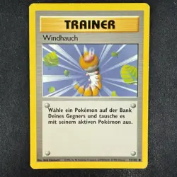 2x Pokemon TCG Gust of Wind Windhauch Base Set 93/102 Unlimited WOTC German Card - Image 1