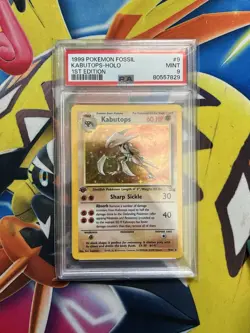 PSA 9 Kabutops 9/62 1st Edition Fossil Holo Pokemon Card - Image 1