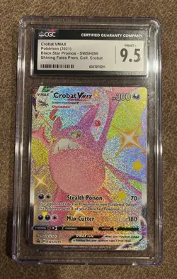 Pokemon SWSH099 Crobat VMAX Black Star Promo-2021 Card CGC 9.5 Mint+ - Image 1