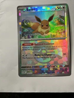 Pokemon TCG Prismatic Evolutions Eevee Master Ball Reverse Holo Card 074/131 - Image 1