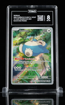 Snorlax 051 Pokemon Scarlet & Violet Promo Card Holo TAG graded Near Mint 8 - Image 1