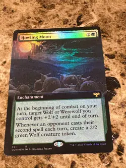 HOWLING MOON Magic MTG Innistrad Crimson Vow Extended Art Foil - Image 1