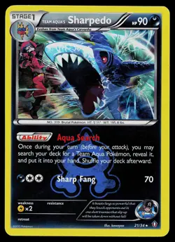 Pokemon Double Crisis 21/34 Team Aqua's Sharpedo Holo - Image 1