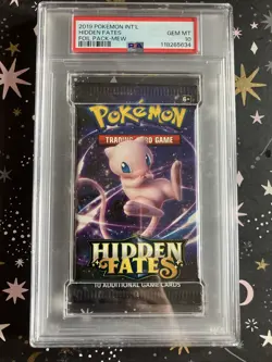 2019 Pokemon INT'L Hidden Fates Foil Booster Pack Mew Art PSA 10 Gem Mint - Image 1