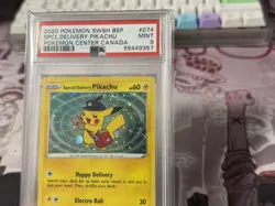 Special Delivery Pikachu PSA 9 W/ Swirl 🌀 2020 Pokemon Center Black Star Promo - Image 2