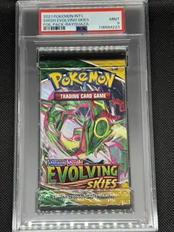 Pokemon Evolving Skies Rayquaza Art Authentic Graded Sealed Booster Pack PSA 9 - Image 1
