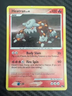 Pokemon TCG Heatran POP Series 8 1/17 Cosmos Holo Rare HP/DMG - Image 1