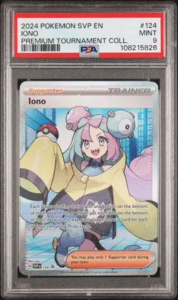 2024 POKEMON SVP EN-SV PROMO IONO PREMIUM TOURNAMENT COLLECTION IONO PSA 9 - Image 1