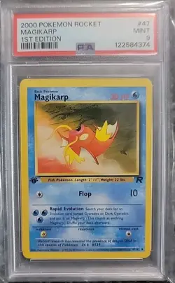 PSA 9 Magikarp - 47/82 - 2000 Pokemon Rocket 1st Edition Uncommon WOTC Mint - Image 1