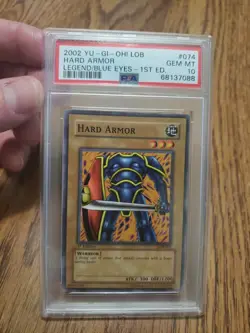 2002 Yu-Gi-Oh LOB-074 Hard Armor Legend Of Blue Eyes 1st Edition PSA Gem Mint 10 - Image 1