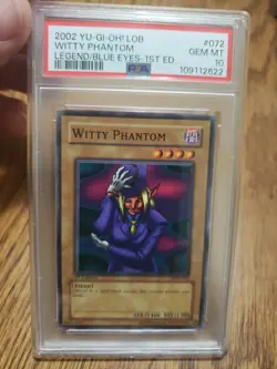 2002 Yu-Gi-Oh! LOB Witty Phantom #072 Legend of Blue Eyes 1st Ed PSA Gem Mint 10 - Image 1