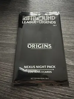 Riftbound Origins Nexus Night Pack Sealed English 3-Card Pack - Image 1