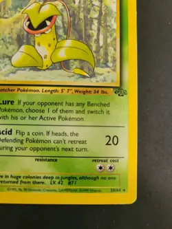 Pokemon TCG Victreebell 30/64 Unlimited Jungle Card 1999 WOTC MP - Image 4