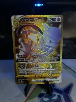 Pokemon Go TCG Mewtwo VSTAR Gold Secret Rare Card #086/078 NM - Image 1