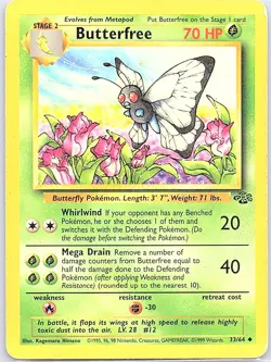 Butterfree 33/64 Non Holo Jungle - Pokemon Card - LP - Image 1