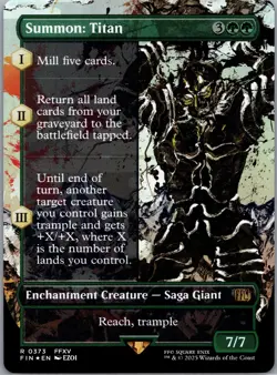 1x Summon: Titan, Foil, Borderless Art, Final Fantasy, MTG - Image 1