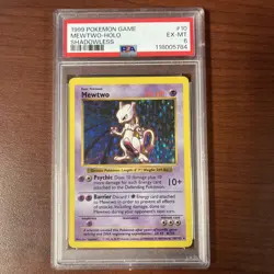 1999 Pokemon Mewtwo Base Set Holo Rare Shadowless #10 PSA 6 - Image 1