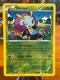 2014 Pokemon XY Base Set Illumise 9/146 Reverse Holo Uncommon MP - Image 1