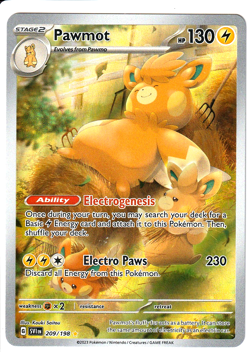 Pawmot (Illustration Rare) #209/198 Scarlet & Violet Base Set Pokemon Near Mint - Image 1