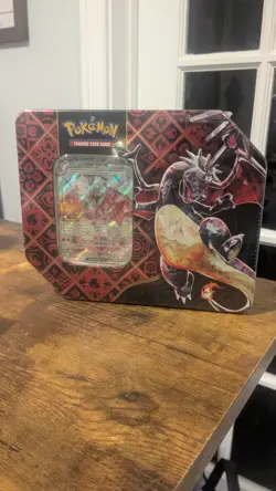 Pokemon TCG: Paldean Fates Shiny Charizard EX Tin Factory Sealed - Image 1