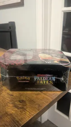 Pokemon TCG: Paldean Fates Shiny Charizard EX Tin Factory Sealed - Image 5