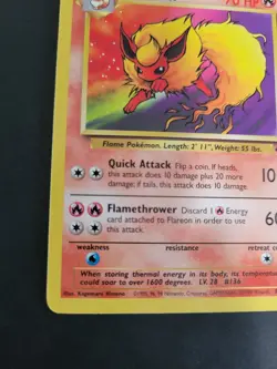 Pokemon TCG Jungle Flareon 19/64 Regular Rare Unlimited -LP-MP- - Image 3