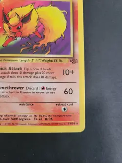 Pokemon TCG Jungle Flareon 19/64 Regular Rare Unlimited -LP-MP- - Image 4