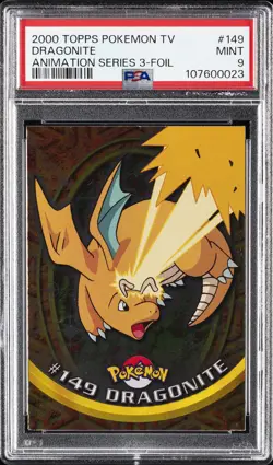 2000 TOPPS POKEMON TV ANIMATION SER 3 FOIL #149 DRAGONITE PSA 9 - Image 1