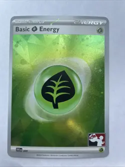 pokemon tcg Cosmic Holo swirl Grass Energy Play! Prize Pack NM - Image 1