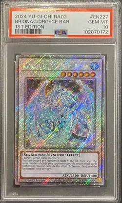 2024 PSA 10 YUGIOH RA03 BONANZA PLATINUM SECRET RARE BRIONAC DRAGON 🧊 - Image 1