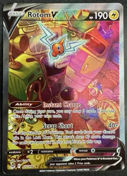 Rotom V 177/196 Pokemon Trading Card Game - Lost Origin - Alternate Art Card LP - Image 1