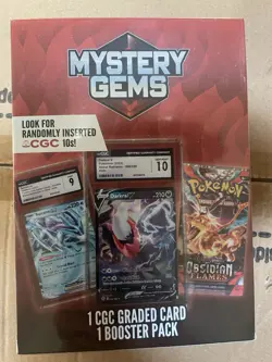 Pokemon Mystery Gems 1 CGC Graded Card & 1 Booster Pack 2025! New Sealed Box! - Image 1