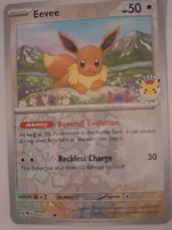 Pokemon Eevee Pokemon Day 2025 Stamp Reverse Cosmos Holo 074/131 Four Card Lot! - Image 3