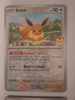 Pokemon Eevee Pokemon Day 2025 Stamp Reverse Cosmos Holo 074/131 Four Card Lot! - Image 4