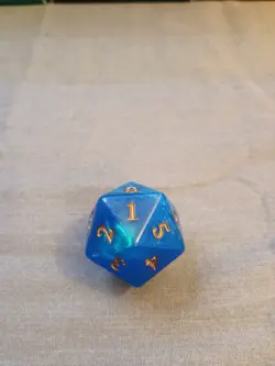 Oversized Magic: The Gathering Spindown D20 Life Counter Core Set 2021 M21 Blue - Image 2