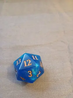 Oversized Magic: The Gathering Spindown D20 Life Counter Core Set 2021 M21 Blue - Image 3