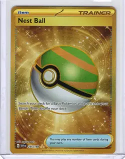 2023 Pokemon Scarlet & Violet Hyper Rare Holo Nest Ball Gold 255/198 - Trainer - Image 1