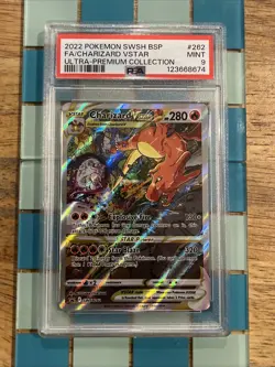 GRADED PSA 9 2022 Pokemon SWSH BSP FA/Charizard VStar Ultra-Premium Coll #262 - Image 1