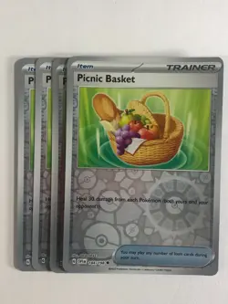 Pokemon TCG Scarlet & Violet 4x Playset Reverse Holo Picnic Basket 184/198 NM - Image 1