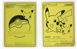 Pokemon Celebrations Gold Promo Pikachu V & Poke Ball SWSH 145 & 146 - Image 1
