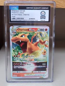 CGC WORLD RECORD Charizard Vstar 018/172 Pokemon Brilliant Stars - Image 1
