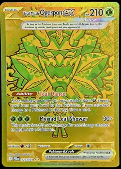 TEAL MASK OGERPON EX 2025 Pokemon TCG PRISMATIC EVOLUTIONS Hyper Rare 177/131 - Image 1